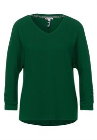 Basic Shirt mit Raffung timeless green
