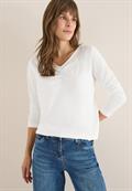 Basic Shirt mit Raffung vanilla white