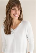 Basic Shirt mit Raffung vanilla white