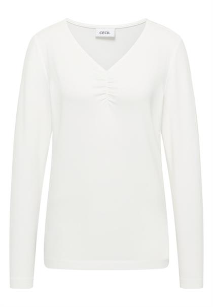 Basic Shirt mit Raffung vanilla white