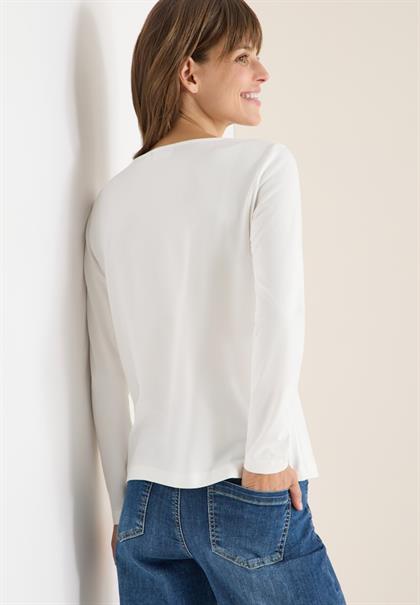 Basic Shirt mit Raffung vanilla white