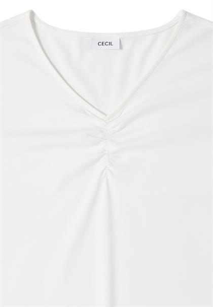 Basic Shirt mit Raffung vanilla white