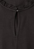 Basic Shirt mit Rüschen und Cut-Out-Detail black coffee