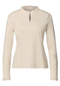 Basic Shirt mit Rüschen und Cut-Out-Detail pure beige