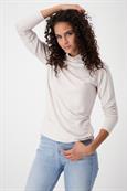 Basic Shirt mit Stehkragen stone