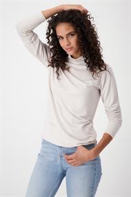 Basic Shirt mit Stehkragen stone
