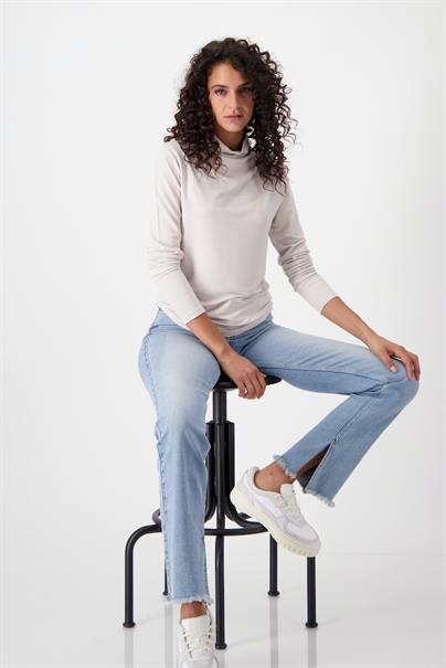 Basic Shirt mit Stehkragen stone