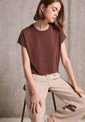 Basic Silk-Look Shirt sienna brown