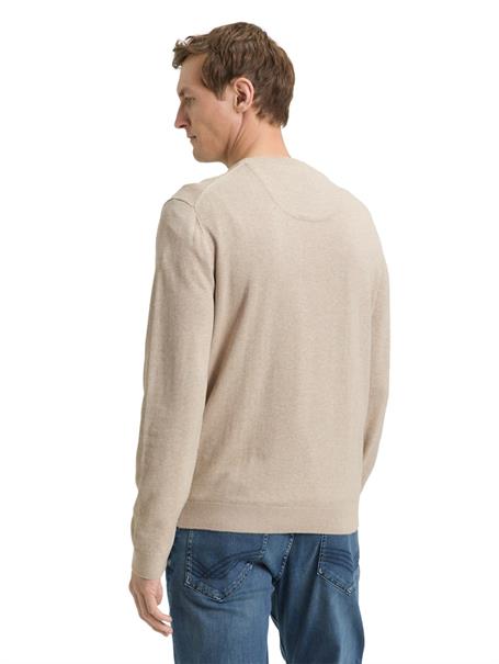 Basic Strickpullover aus Baumwolle cashew beige melange