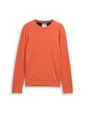 Basic Strickpullover aus Baumwolle chili orange melange