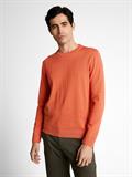 Basic Strickpullover aus Baumwolle chili orange melange