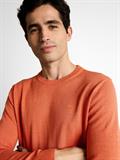 Basic Strickpullover aus Baumwolle chili orange melange