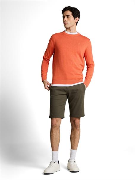 Basic Strickpullover aus Baumwolle chili orange melange