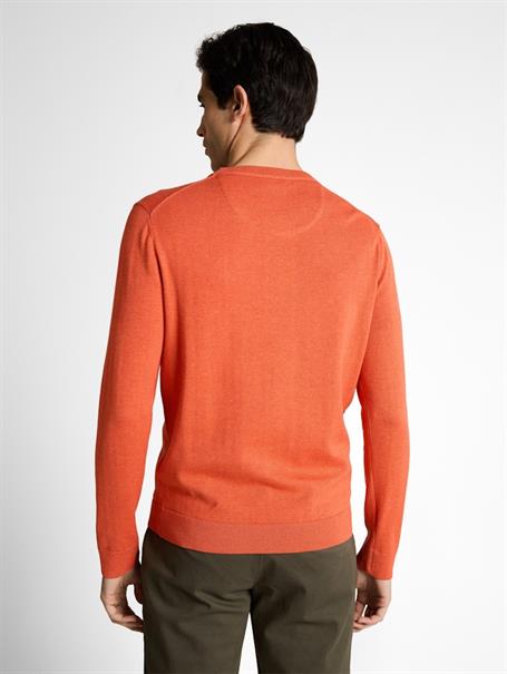 Basic Strickpullover aus Baumwolle chili orange melange