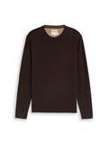 Basic Strickpullover aus Baumwolle dark chocolate brown melange