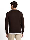 Basic Strickpullover aus Baumwolle dark chocolate brown melange