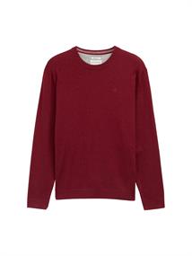 Basic Strickpullover aus Baumwolle dark samba red melange