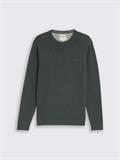 Basic Strickpullover aus Baumwolle darkest olive melange