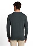 Basic Strickpullover aus Baumwolle darkest olive melange