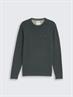 Basic Strickpullover aus Baumwolle darkest olive melange