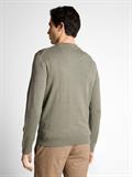 Basic Strickpullover aus Baumwolle greyish shadow olive melange