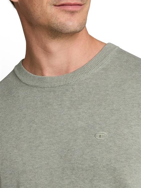Basic Strickpullover aus Baumwolle iron mint melange