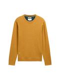 Basic Strickpullover aus Baumwolle mustard melange