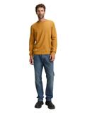 Basic Strickpullover aus Baumwolle mustard melange