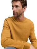 Basic Strickpullover aus Baumwolle mustard melange