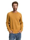 Basic Strickpullover aus Baumwolle mustard melange