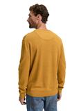 Basic Strickpullover aus Baumwolle mustard melange