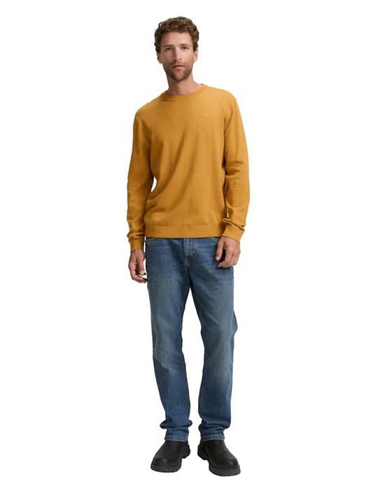 basic-strickpullover-aus-baumwolle-mustard-melange