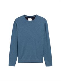 Basic Strickpullover aus Baumwolle real teal melange