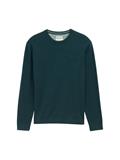 Basic Strickpullover aus Baumwolle sapphire green melange