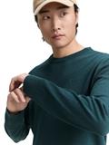 Basic Strickpullover aus Baumwolle sapphire green melange