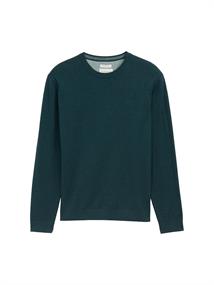 Basic Strickpullover aus Baumwolle sapphire green melange