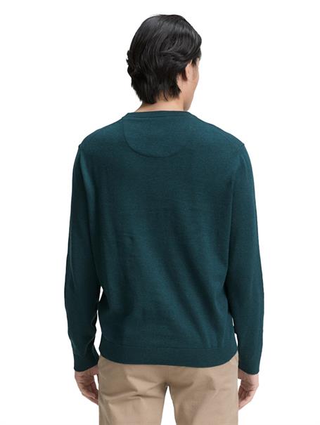 Basic Strickpullover aus Baumwolle sapphire green melange