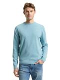 Basic Strickpullover aus Baumwolle tourmaline melange