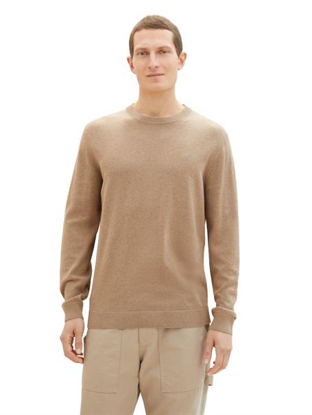 Basic Strickpullover hazel brown melange