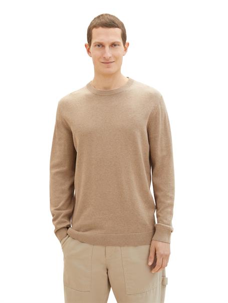 Basic Strickpullover hazel brown melange