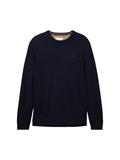 Basic Strickpullover knitted navy melange