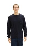 Basic Strickpullover knitted navy melange