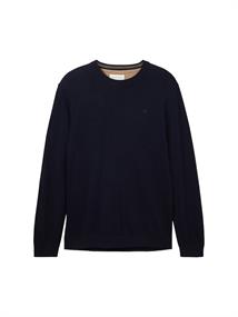 Basic Strickpullover knitted navy melange