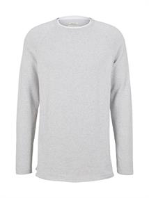 Basic Strickpullover light stone grey melange