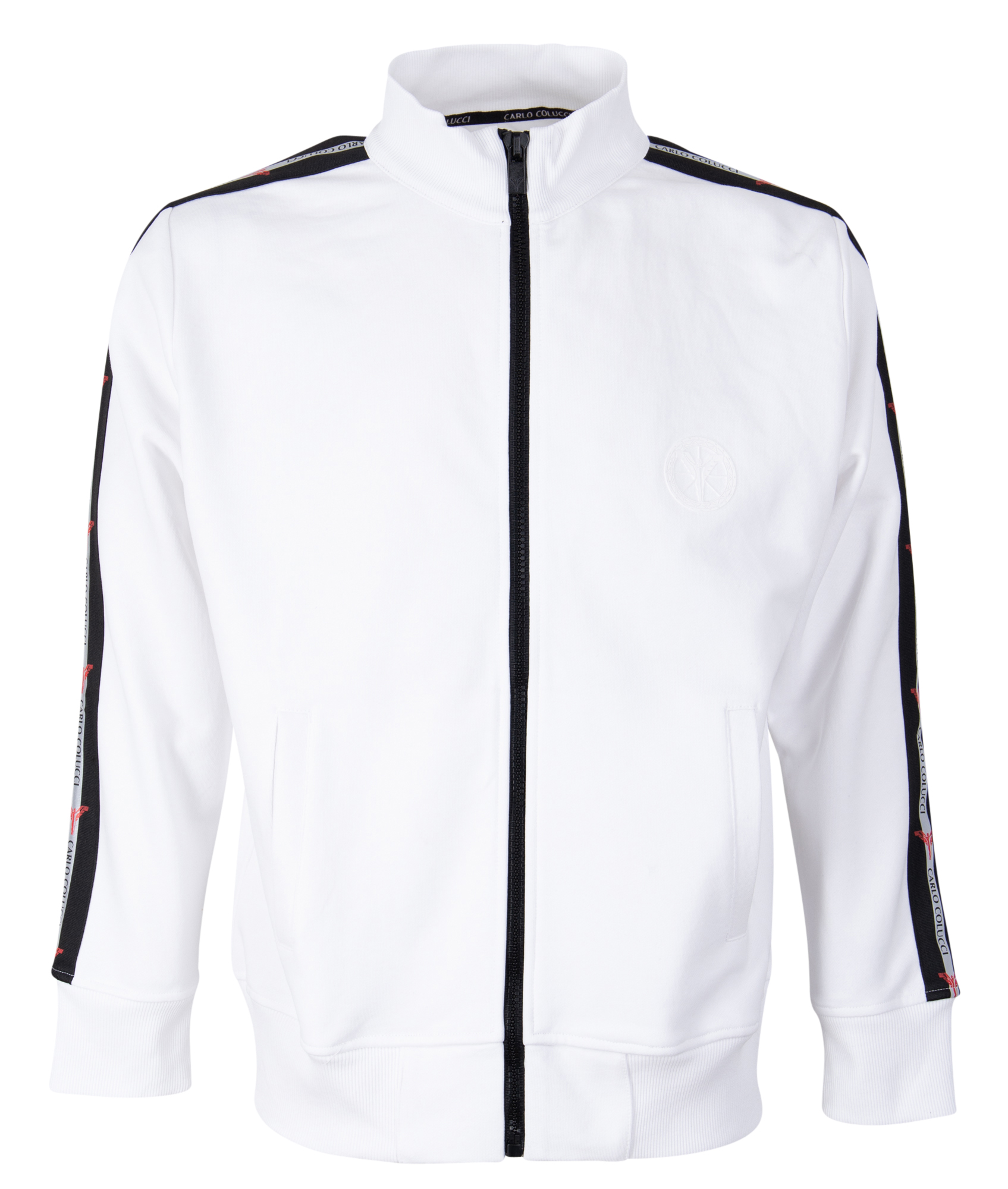 Carlo Colucci Herren Pullover C5418 Weiß - sweatjacke