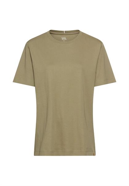 Basic-T-Shirt aus 100% Baumwolle light khaki