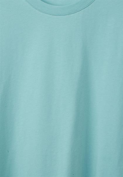Basic T-Shirt in Unifarbe aurora turquoise