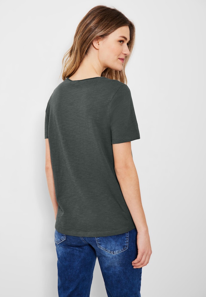 Cecil Damen T-Shirt Basic T-Shirt in Unifarbe vanilla white bequem online  kaufen bei