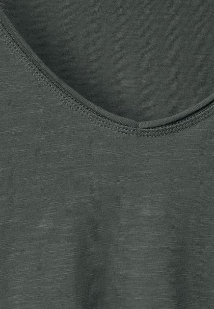 Basic T-Shirt in Unifarbe easy khaki