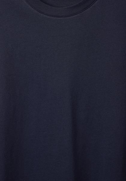 Basic T-Shirt in Unifarbe eclipse blue